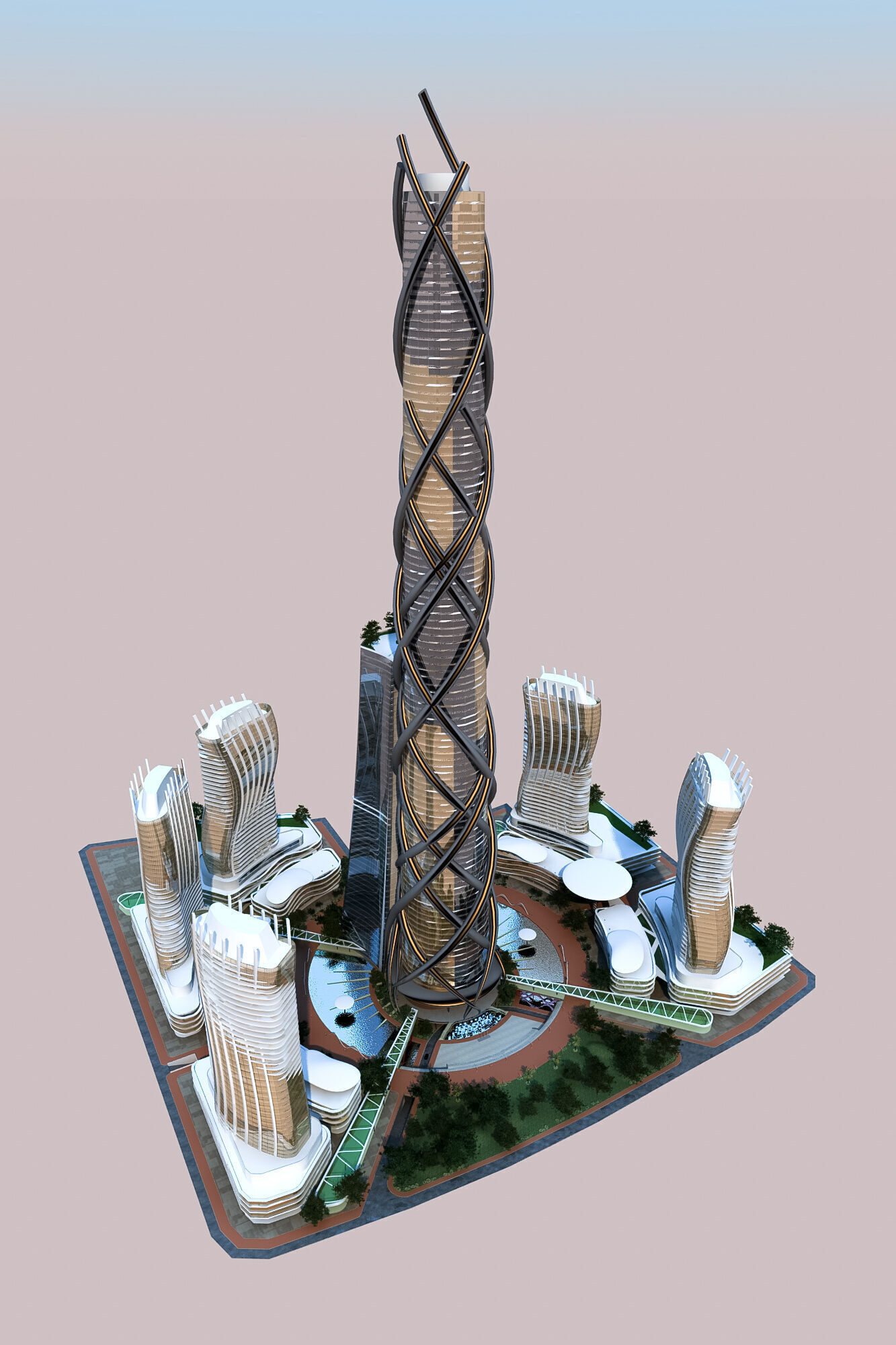 The Beanstalk Tower Low-poly 3D model_8