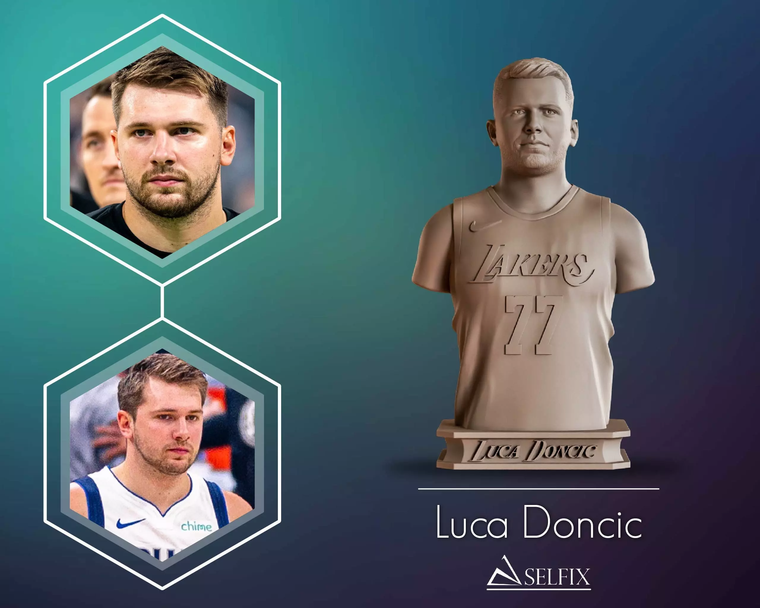 Luka Doncic Bust Sculpture 3D print model