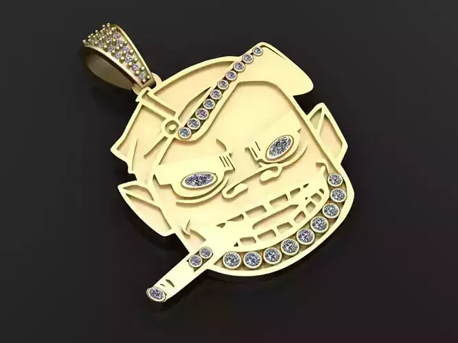 SMOKING MEN CHARACTER PENDANT 3D PRINTABLE MODEL