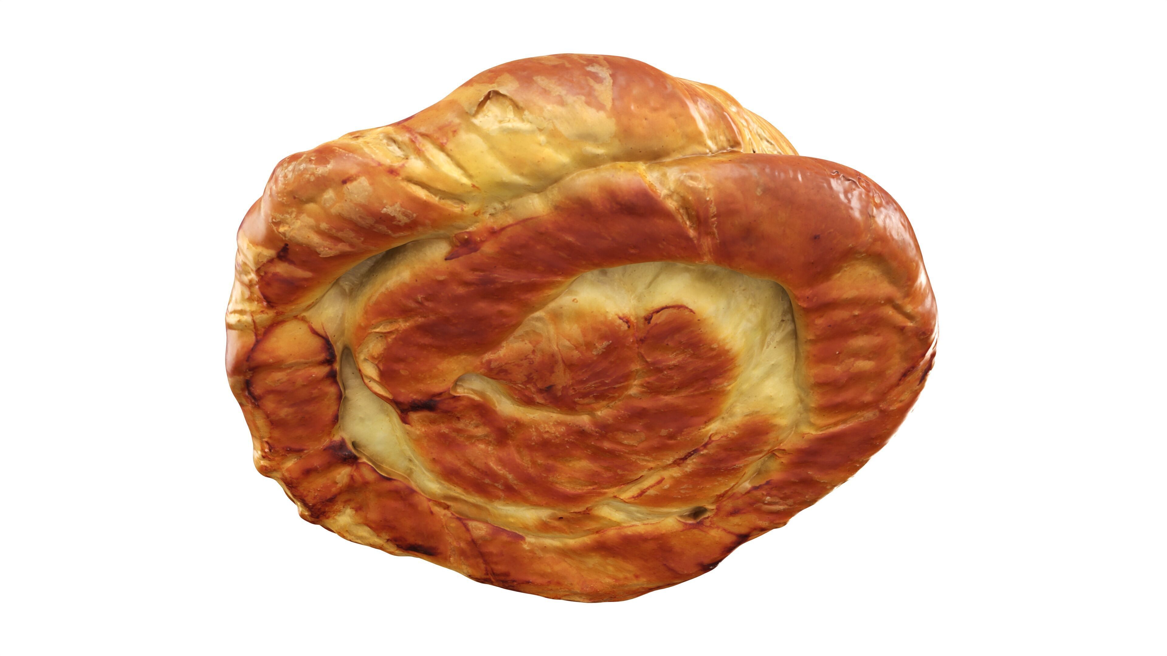 Bun with cream and fruit jelly Low-poly 3D model_3