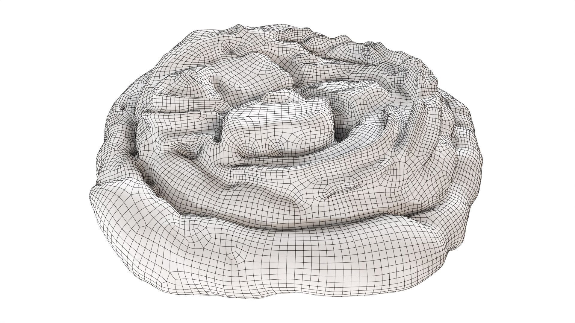 Bun with cream and fruit jelly Low-poly 3D model_6