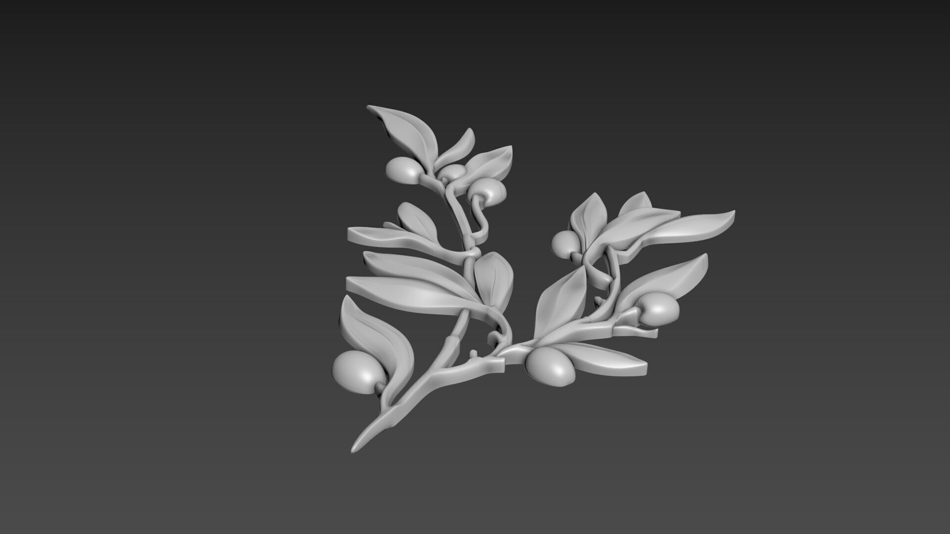 Olive branch relief 3D model_6