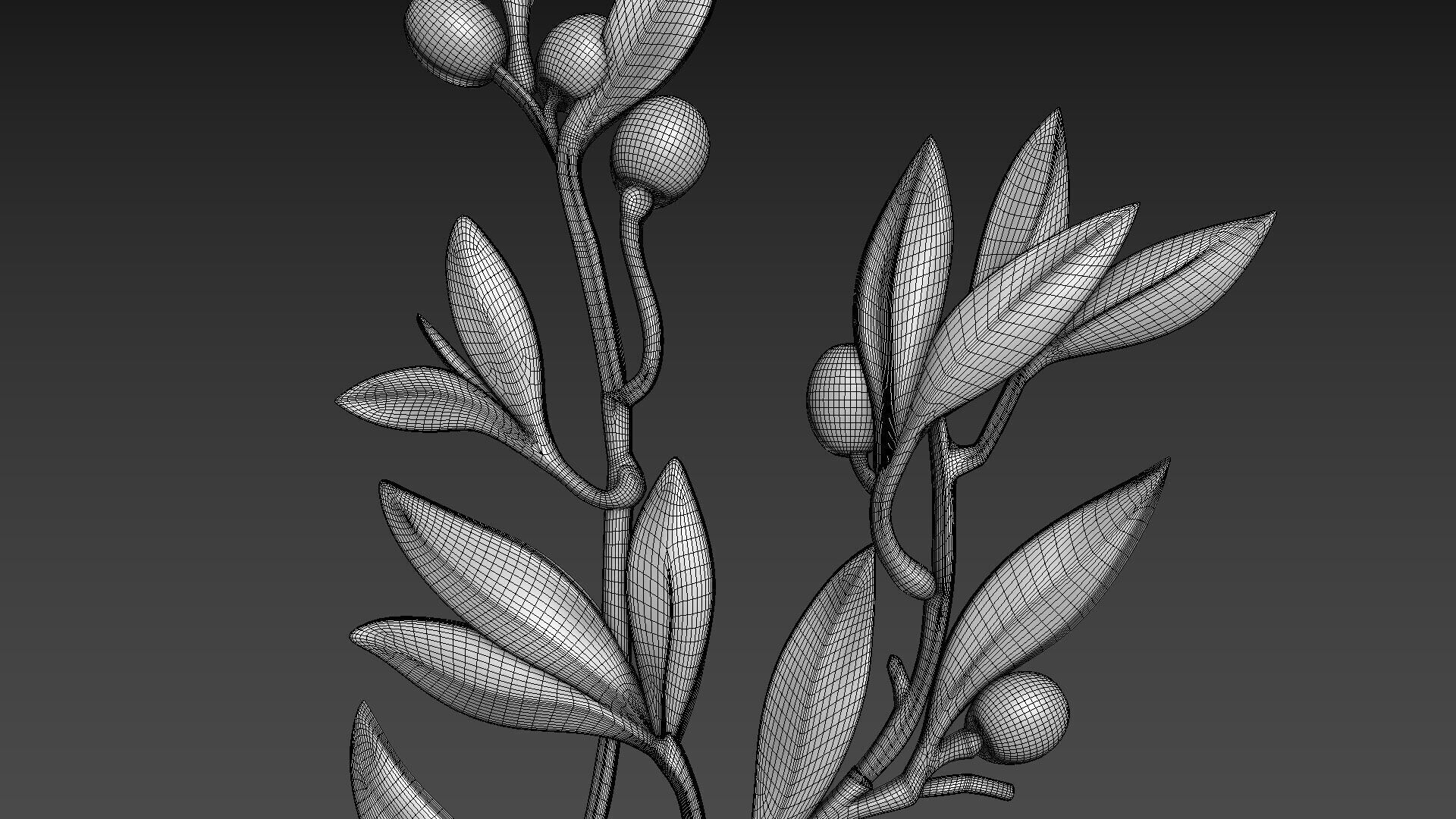 Olive branch relief 3D model_10