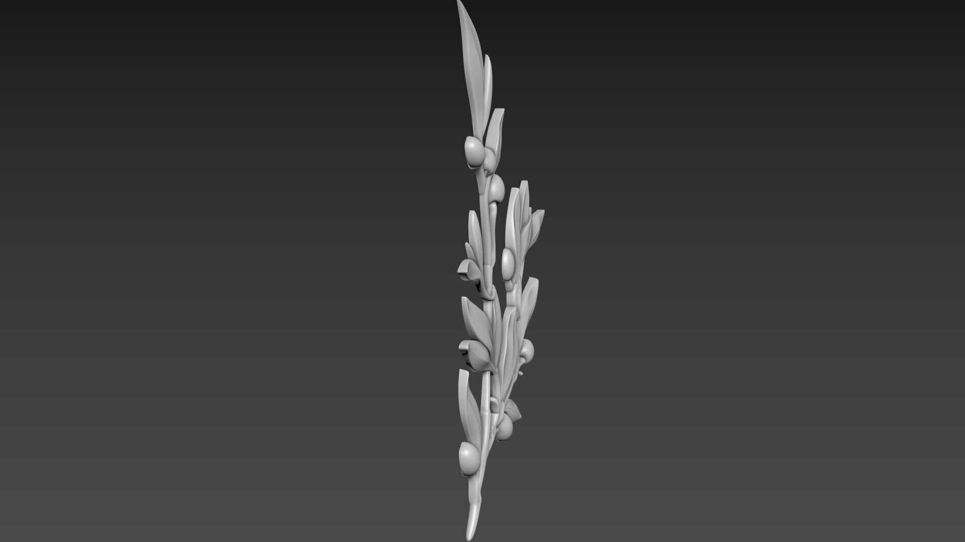 Olive branch relief 3D model_2