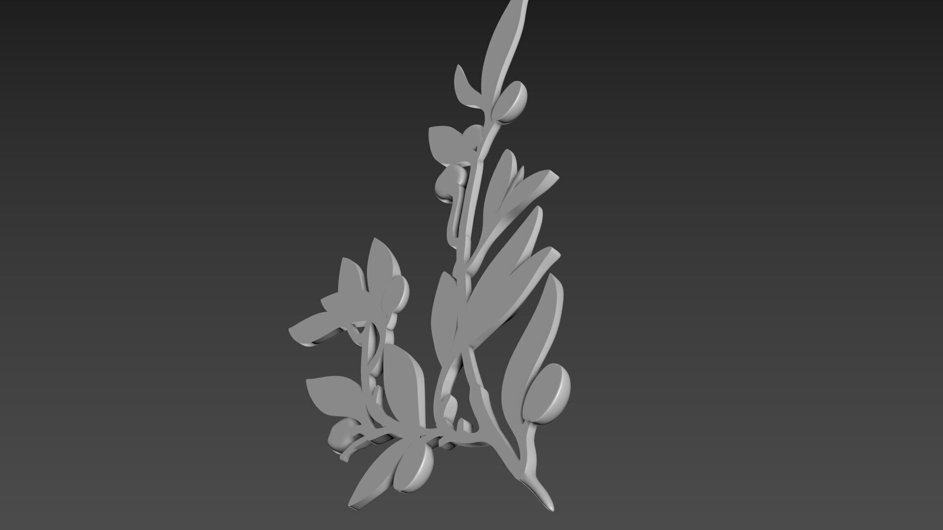 Olive branch relief 3D model_8