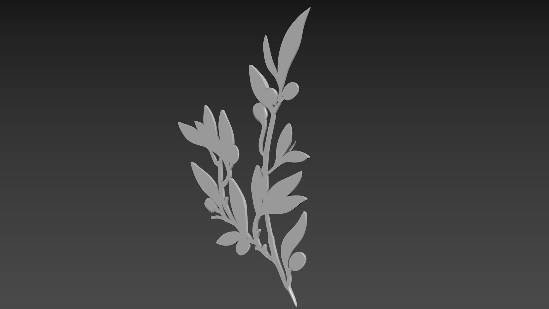 Olive branch relief 3D model_4
