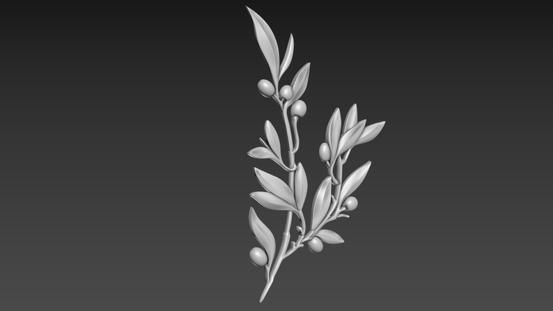 Olive branch relief 3D model_1