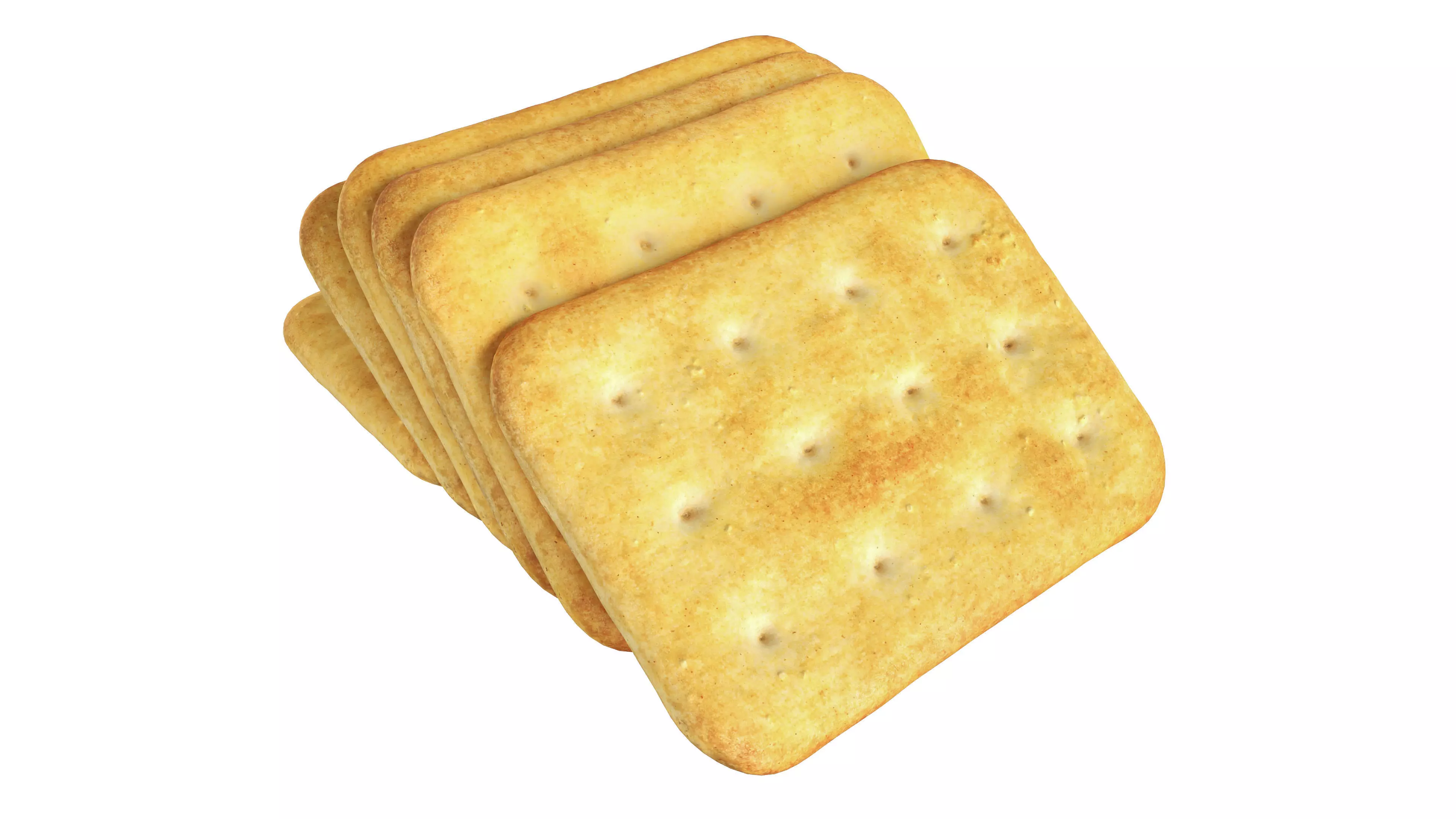 Crackers rectangle Low-poly 3D model_0