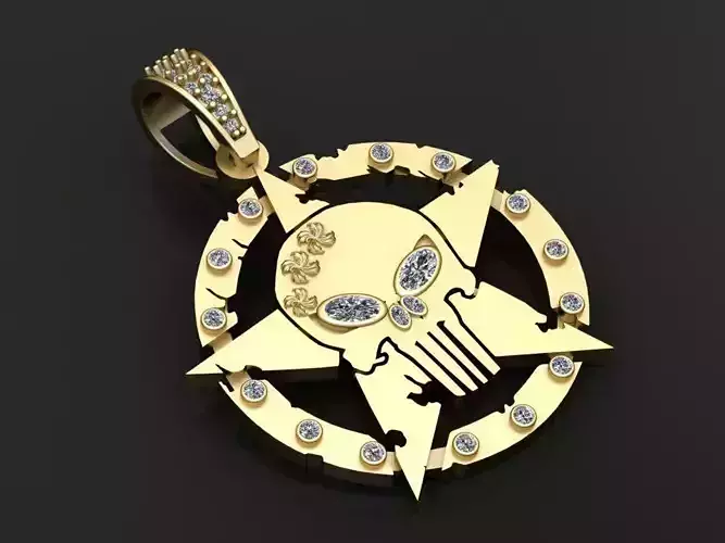 SKULL FACE BADGE PENDANT 3D PRINTABLE MODEL