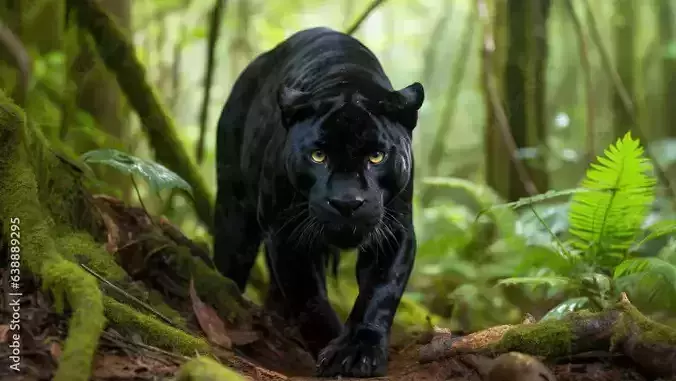 Poster Black panther in the rainforest 3D print model