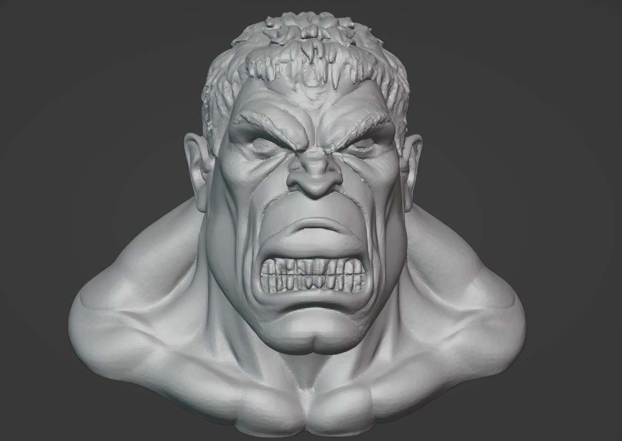 Hulk Bust 3D print model_3