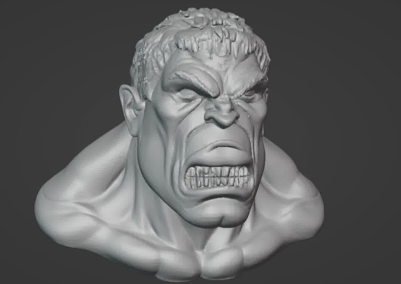 Hulk Bust 3D print model_9