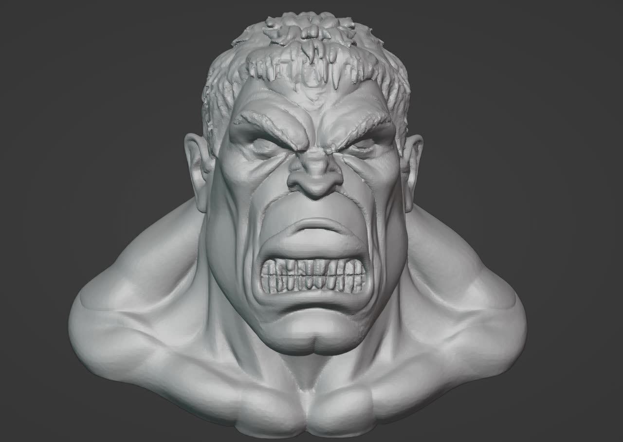 Hulk Bust 3D print model_4