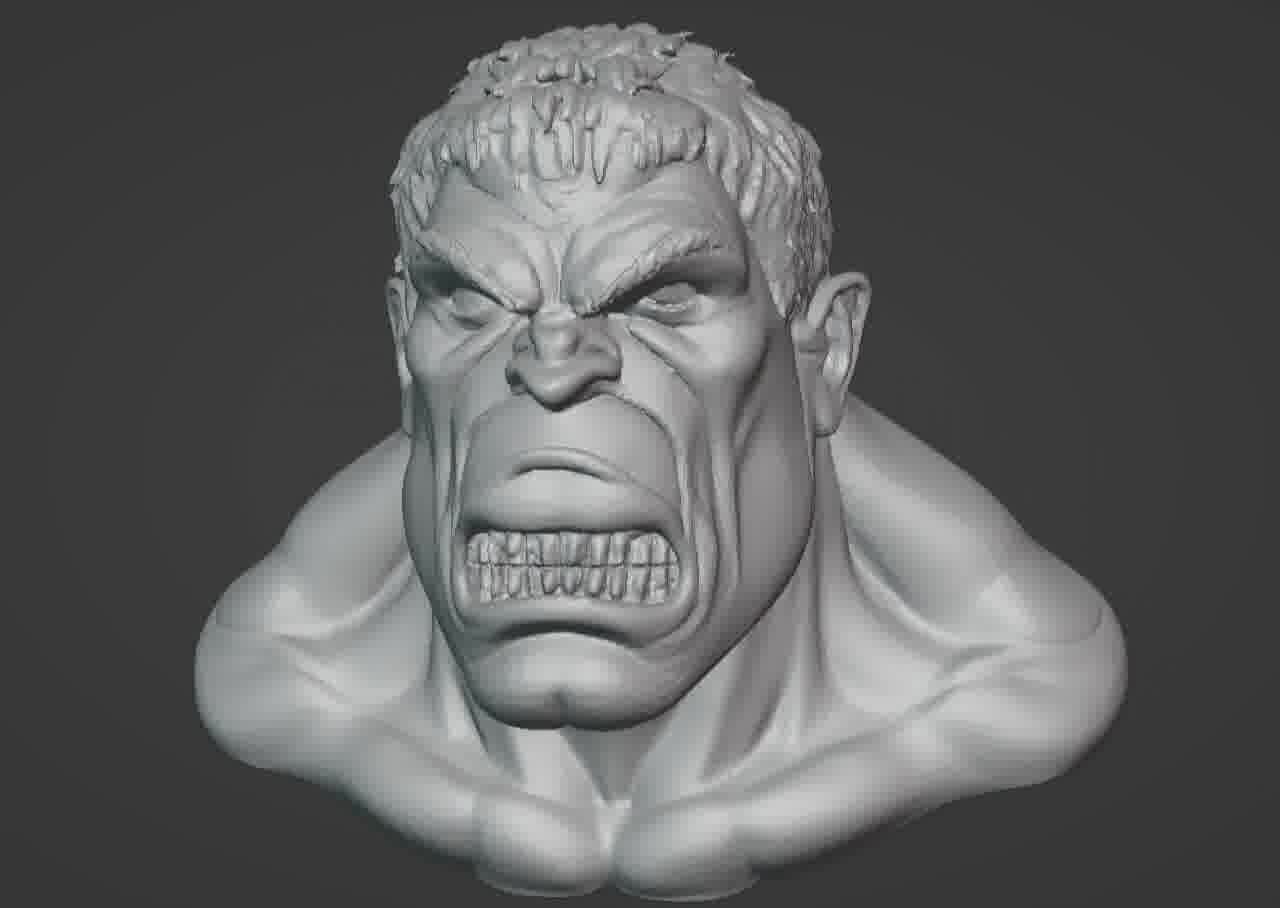Hulk Bust 3D print model_48