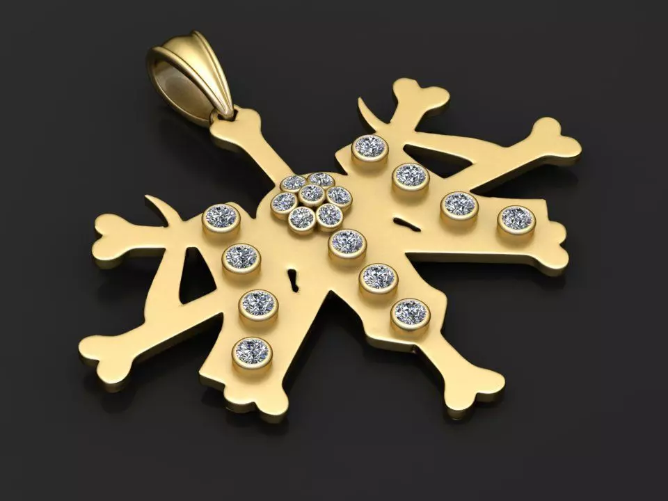 CHRISTMAS SNOWFLAKE PENDANT 3D PRINTABLE MODEL 3D print model_0