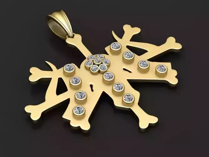 CHRISTMAS SNOWFLAKE PENDANT 3D PRINTABLE MODEL 3D print model