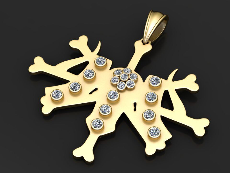 CHRISTMAS SNOWFLAKE PENDANT 3D PRINTABLE MODEL 3D print model_3