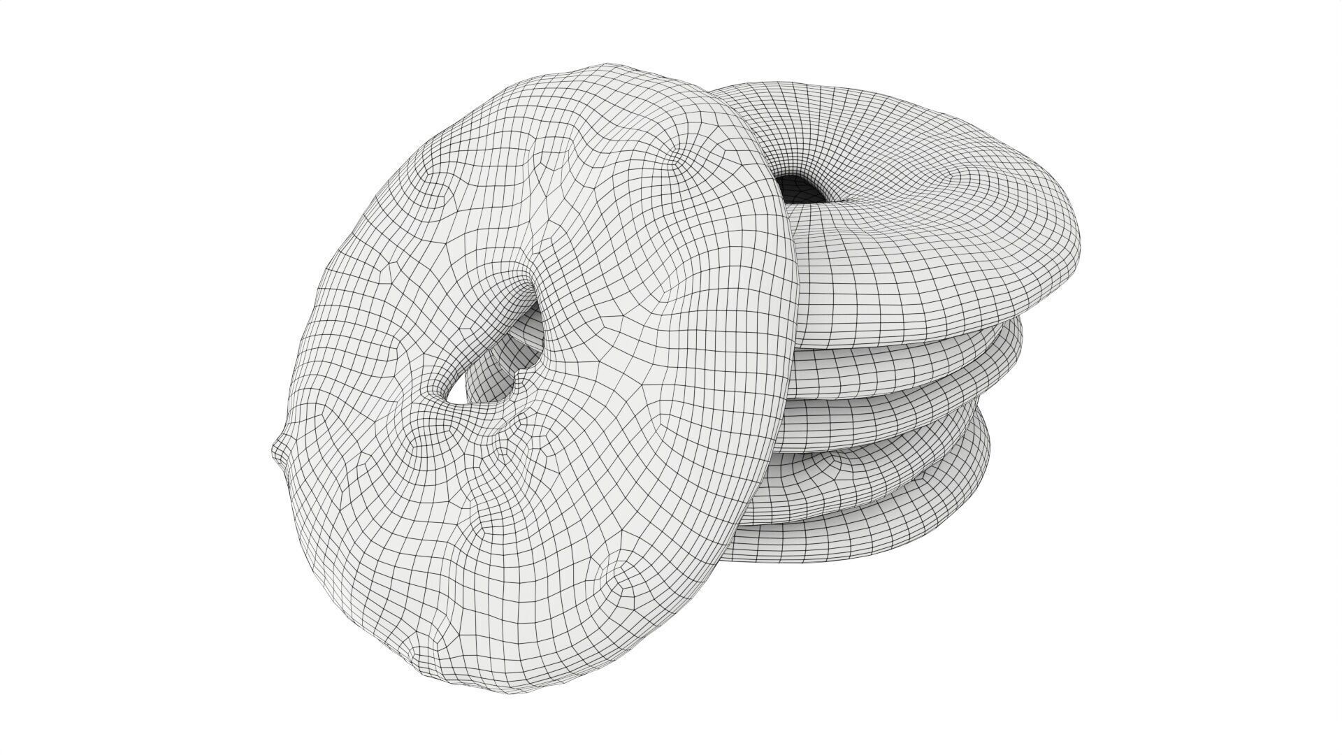 Crackers round Low-poly 3D model_6