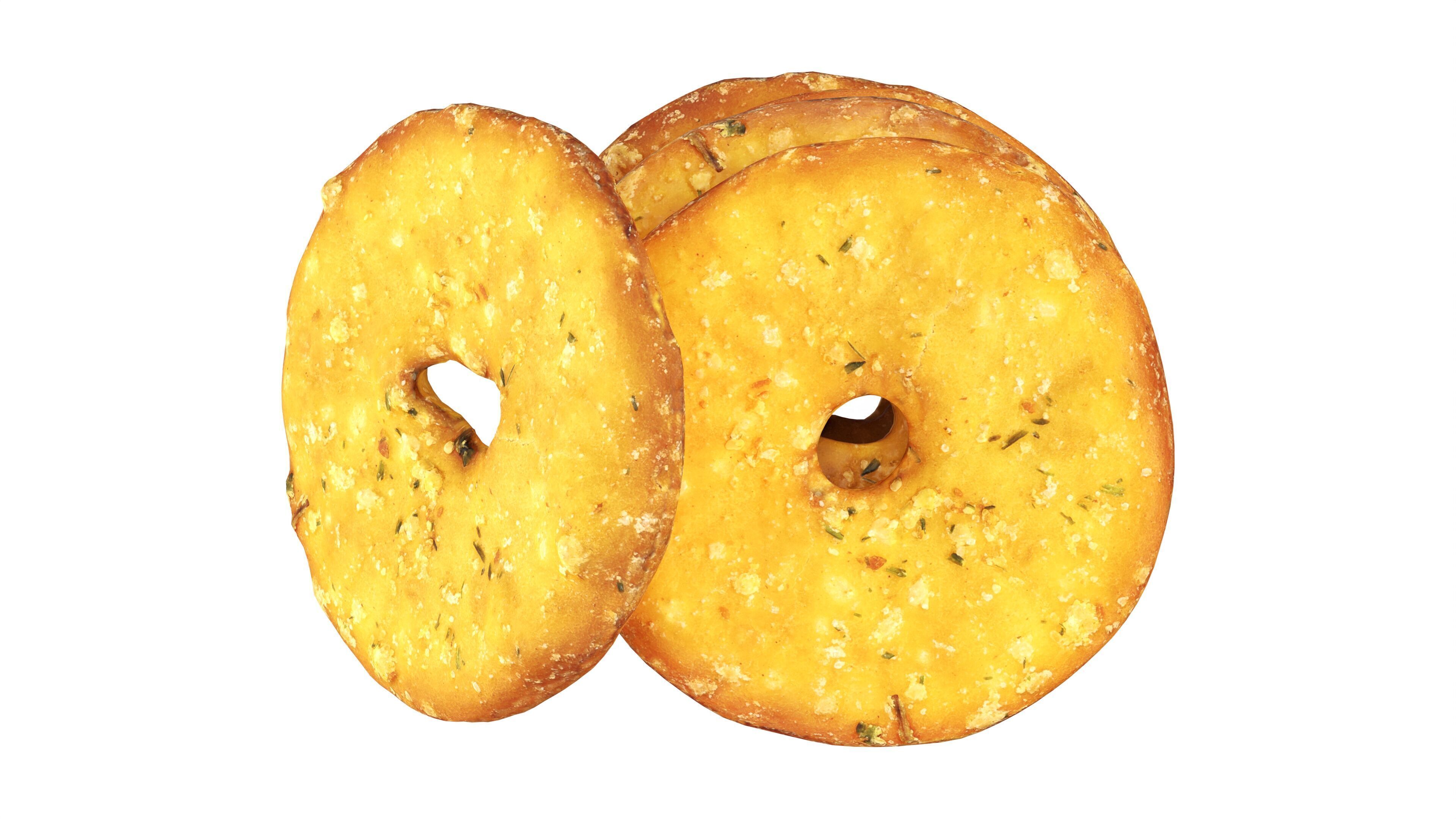 Crackers round Low-poly 3D model_5