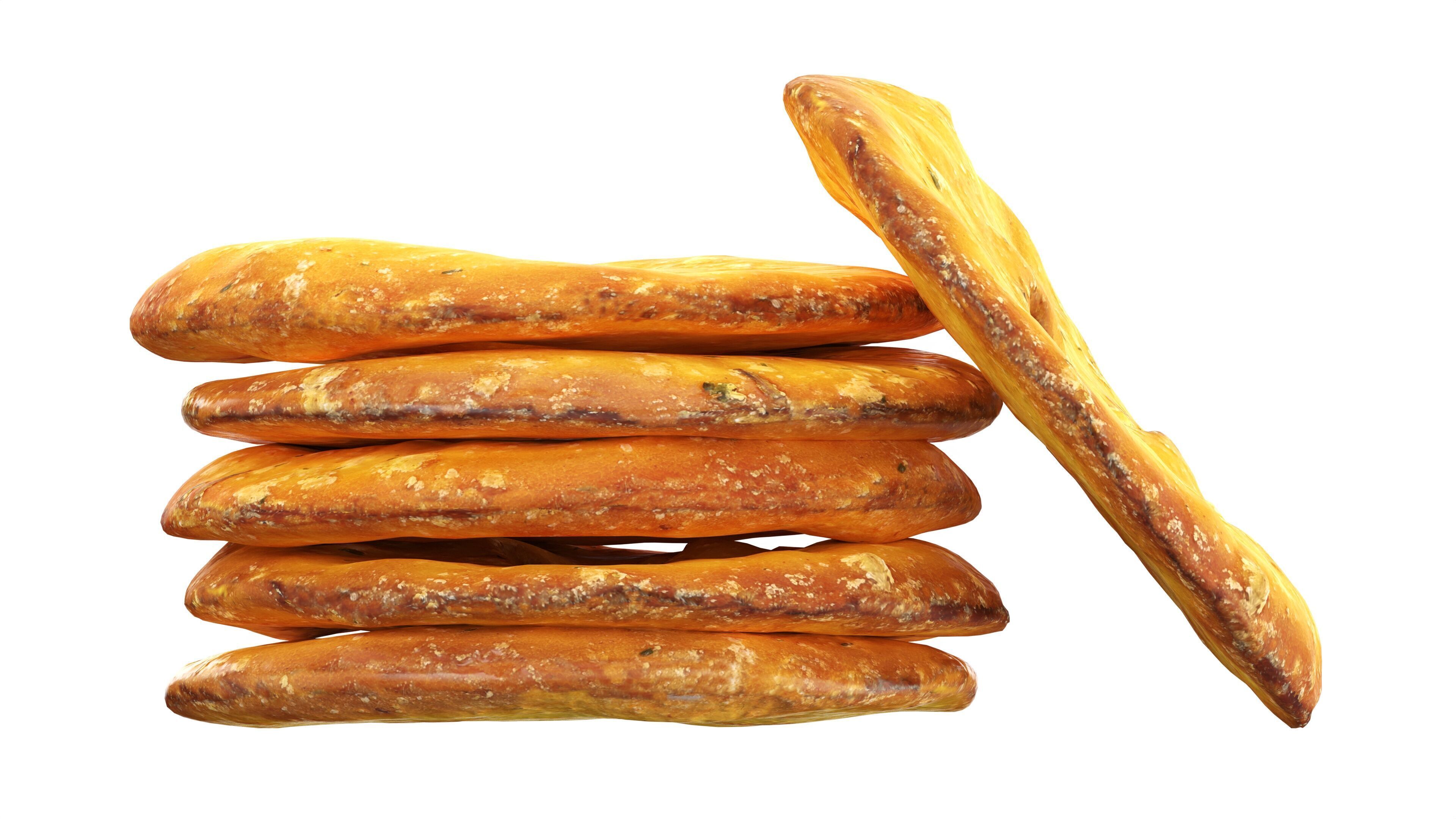 Crackers round Low-poly 3D model_4