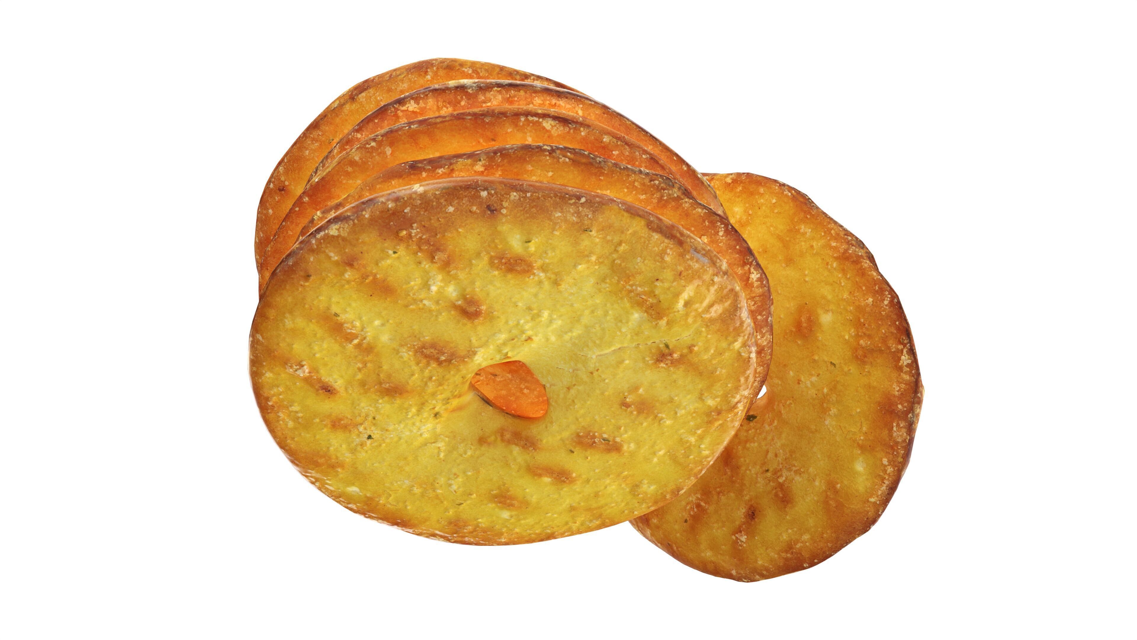 Crackers round Low-poly 3D model_3