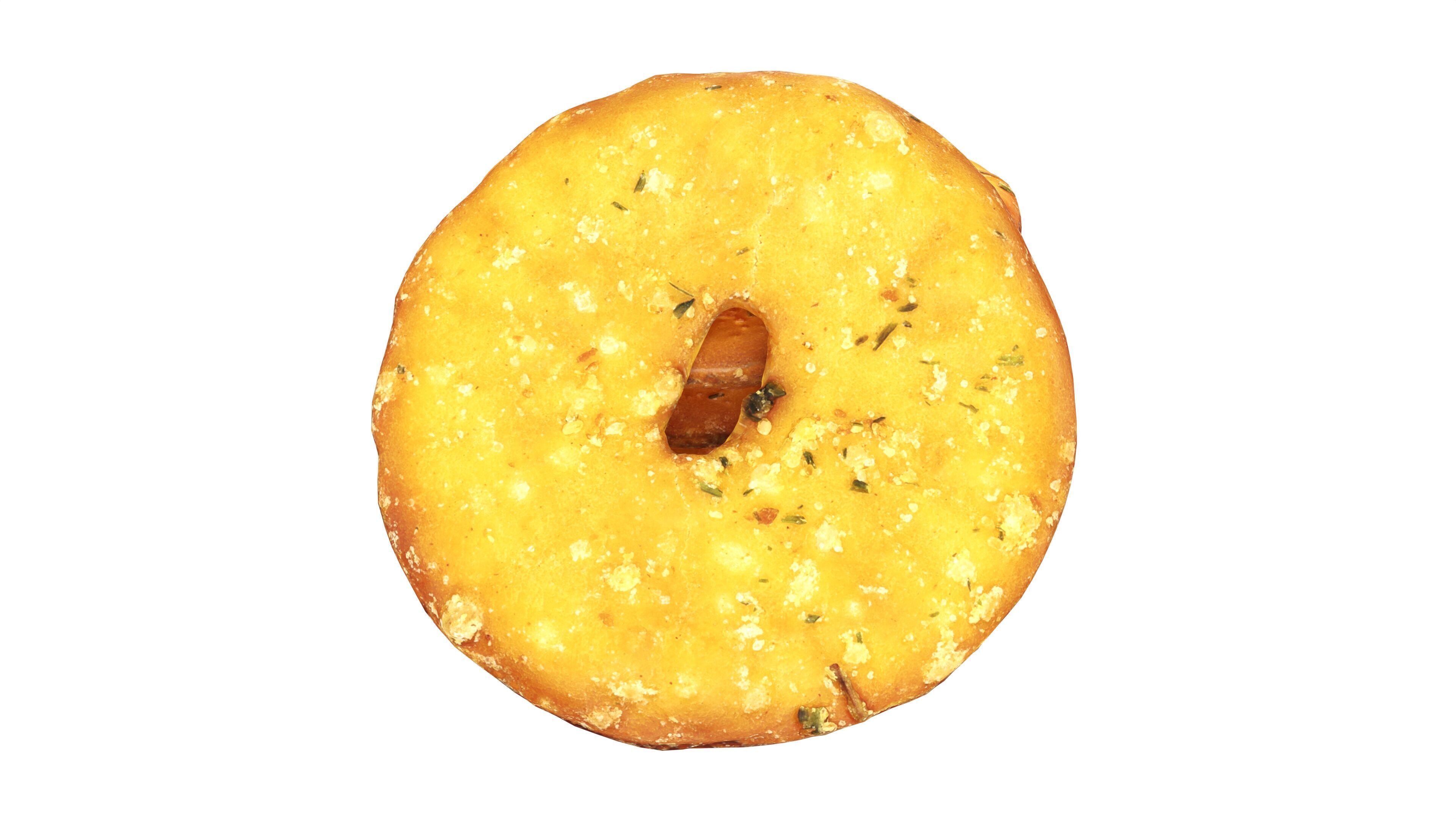 Crackers round Low-poly 3D model_1