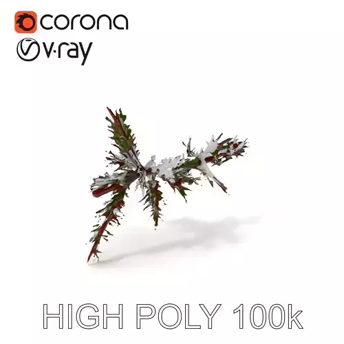 Snowy Pine Branch D Model Pack