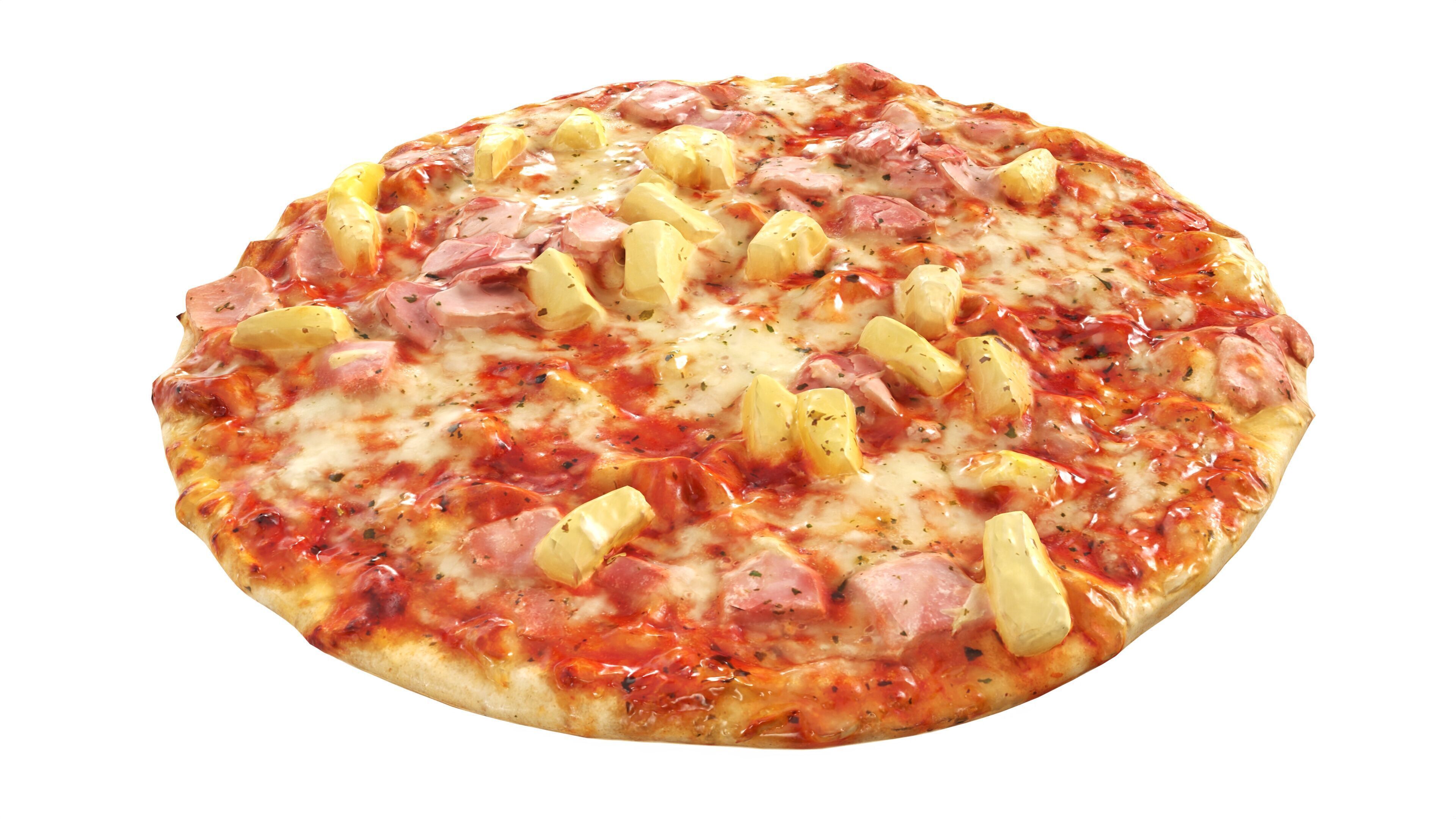 Pizza Hawaii Low-poly 3D model_1