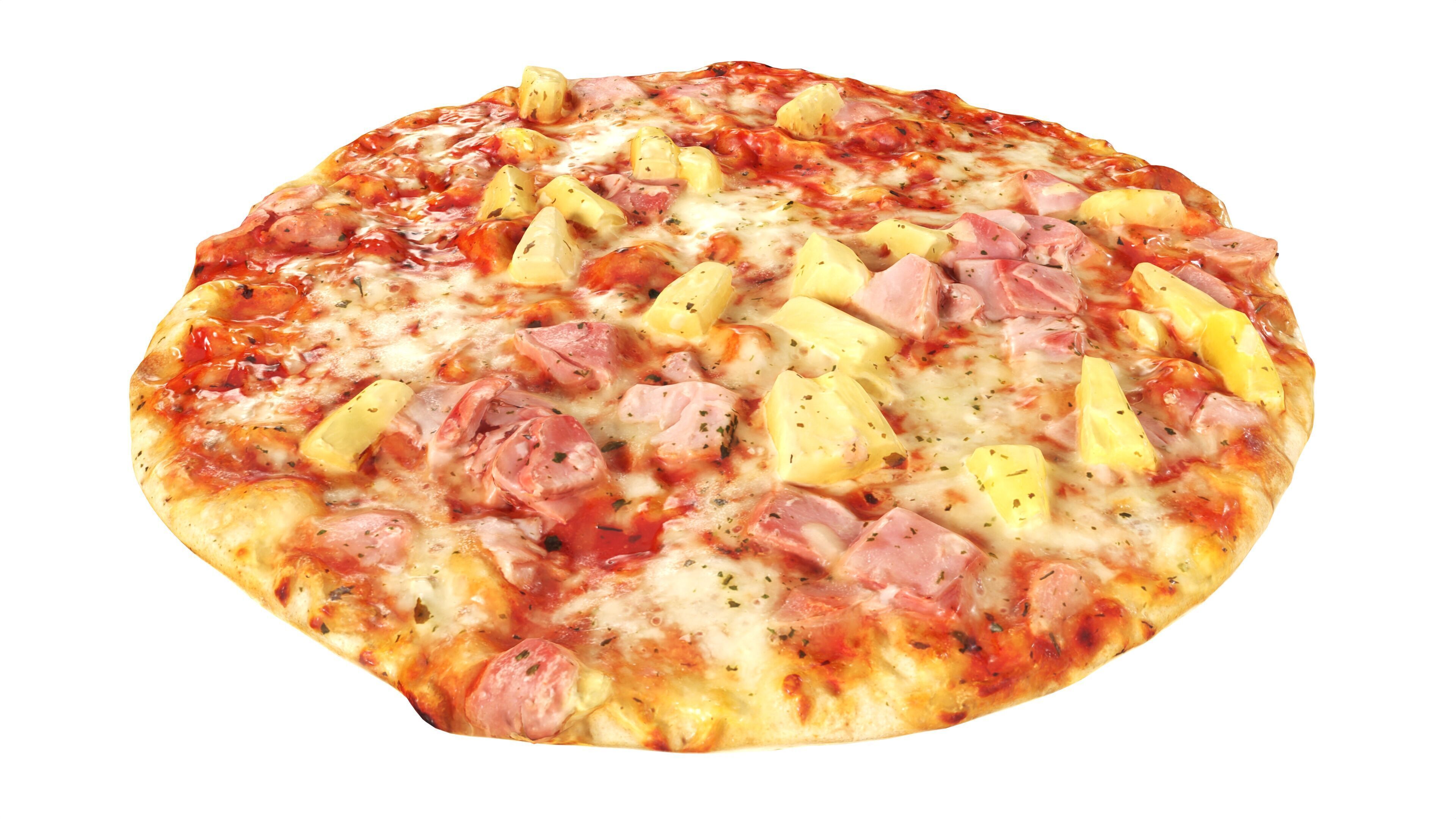 Pizza Hawaii Low-poly 3D model_2