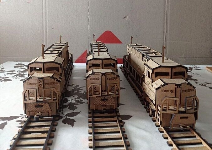 Wooden Locomotive Puzzle Laser Cut DIY Model  3D print model