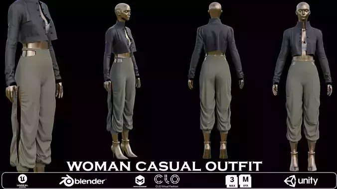  Woman Casual Outfit 3D Model