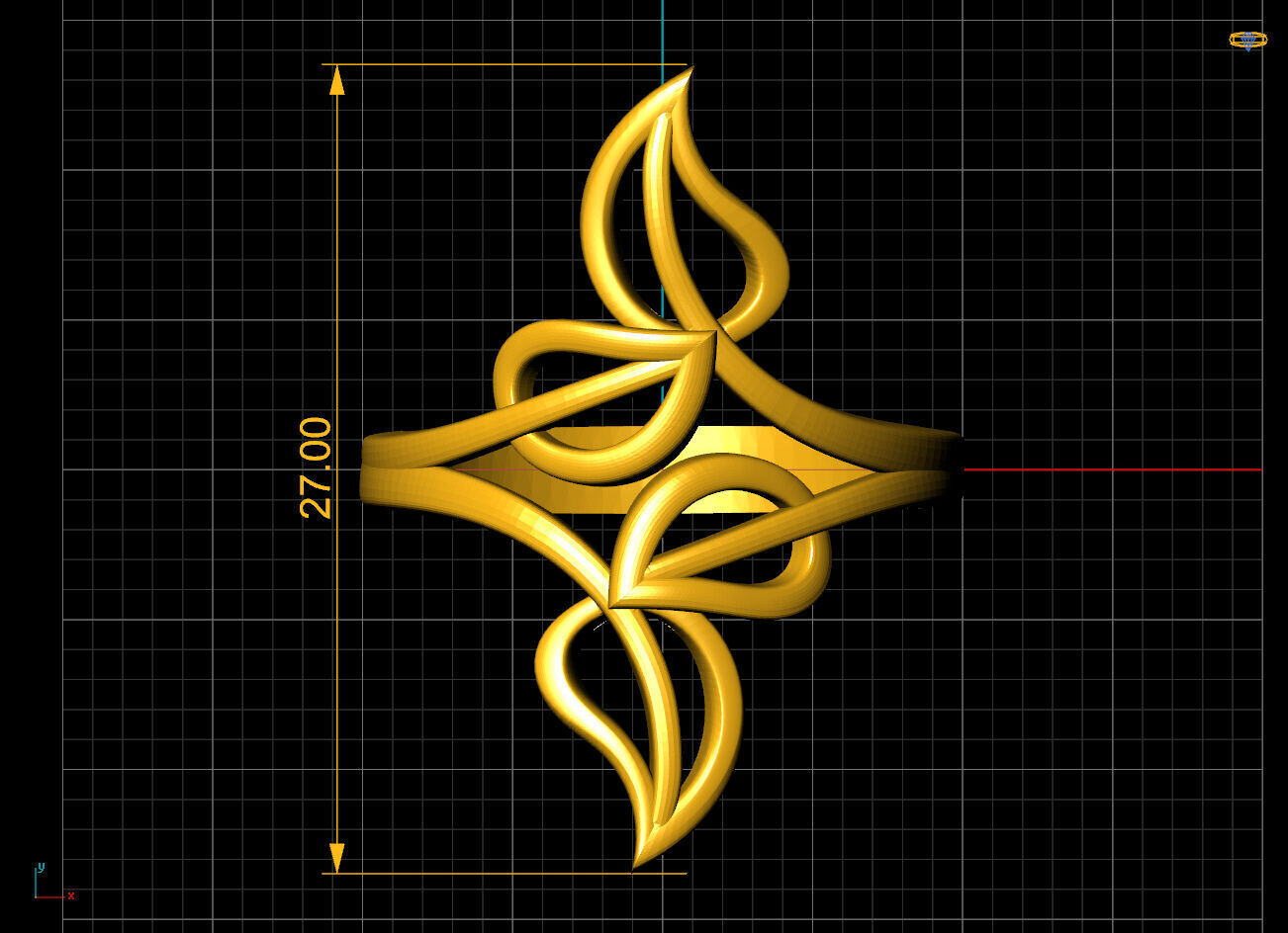 Beautifull Leaf Petal Ring  3D print model_3