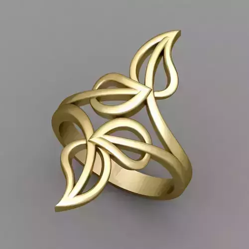 Beautifull Leaf Petal Ring  3D print model