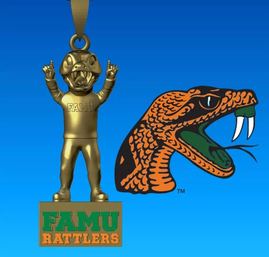 NCAA - Necklaces Florida AM Rattlers foot - Hanging Figurine 3D print model