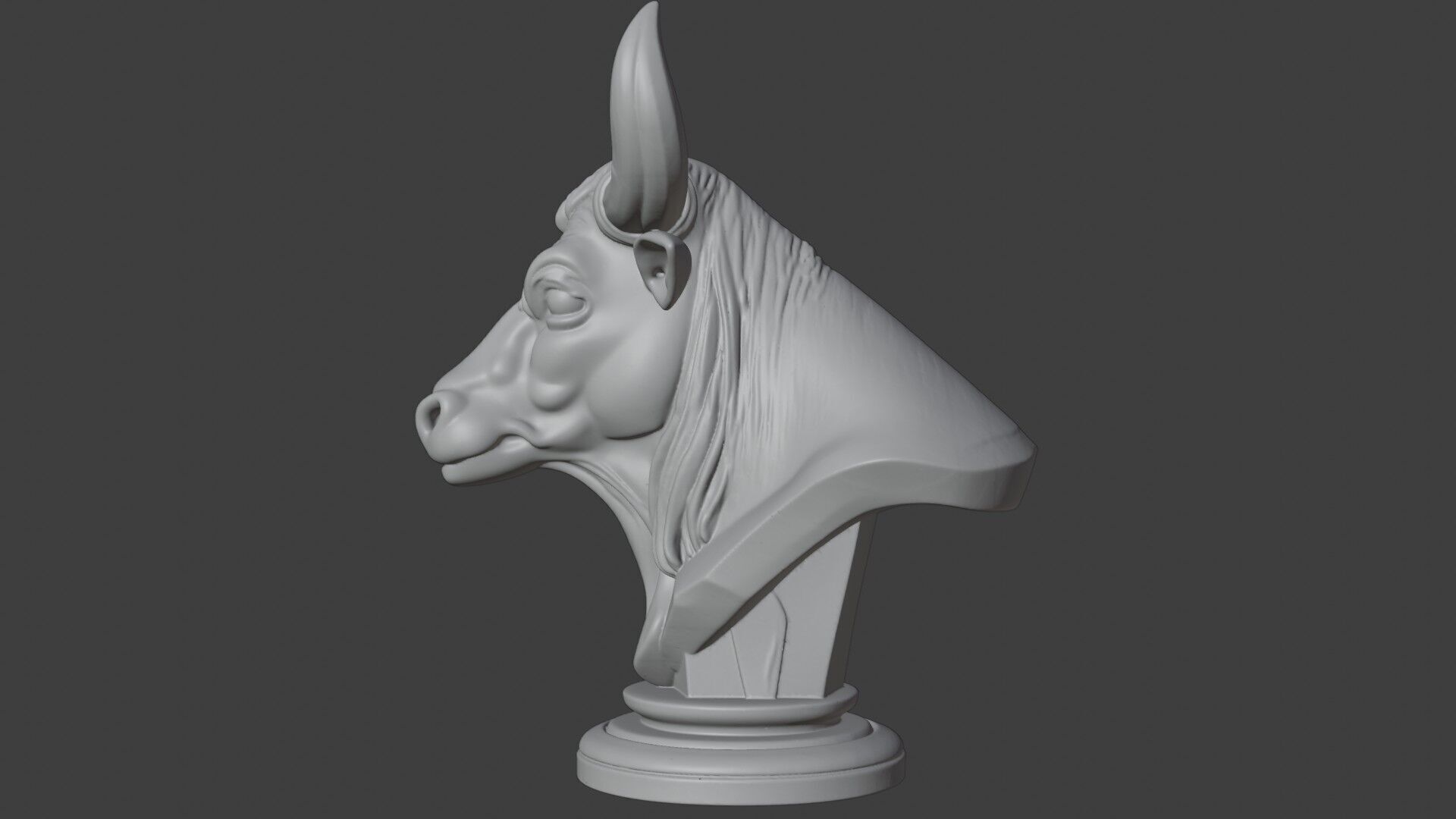 Bull Bust 3D STL Printable - 3D Model STL 3D print model_3