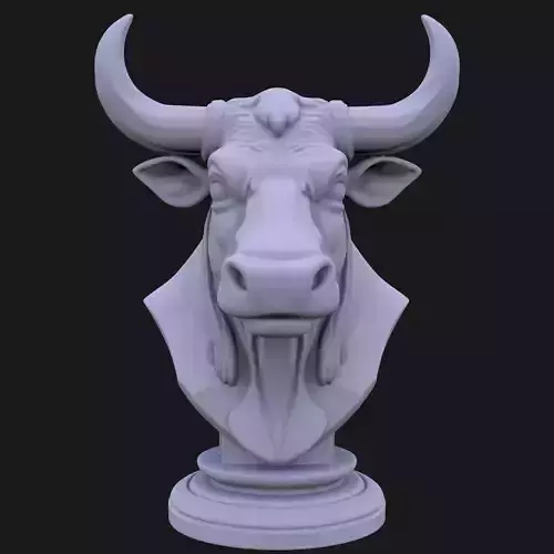 Bull Bust 3D STL Printable - 3D Model STL