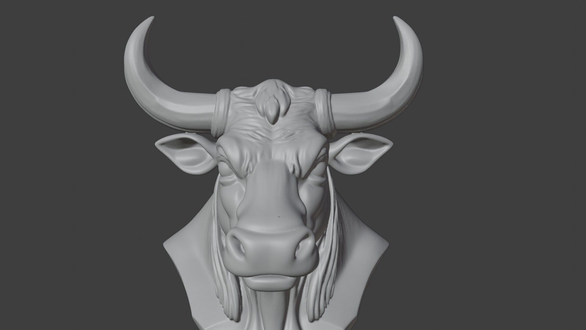 Bull Bust 3D STL Printable - 3D Model STL 3D print model_7