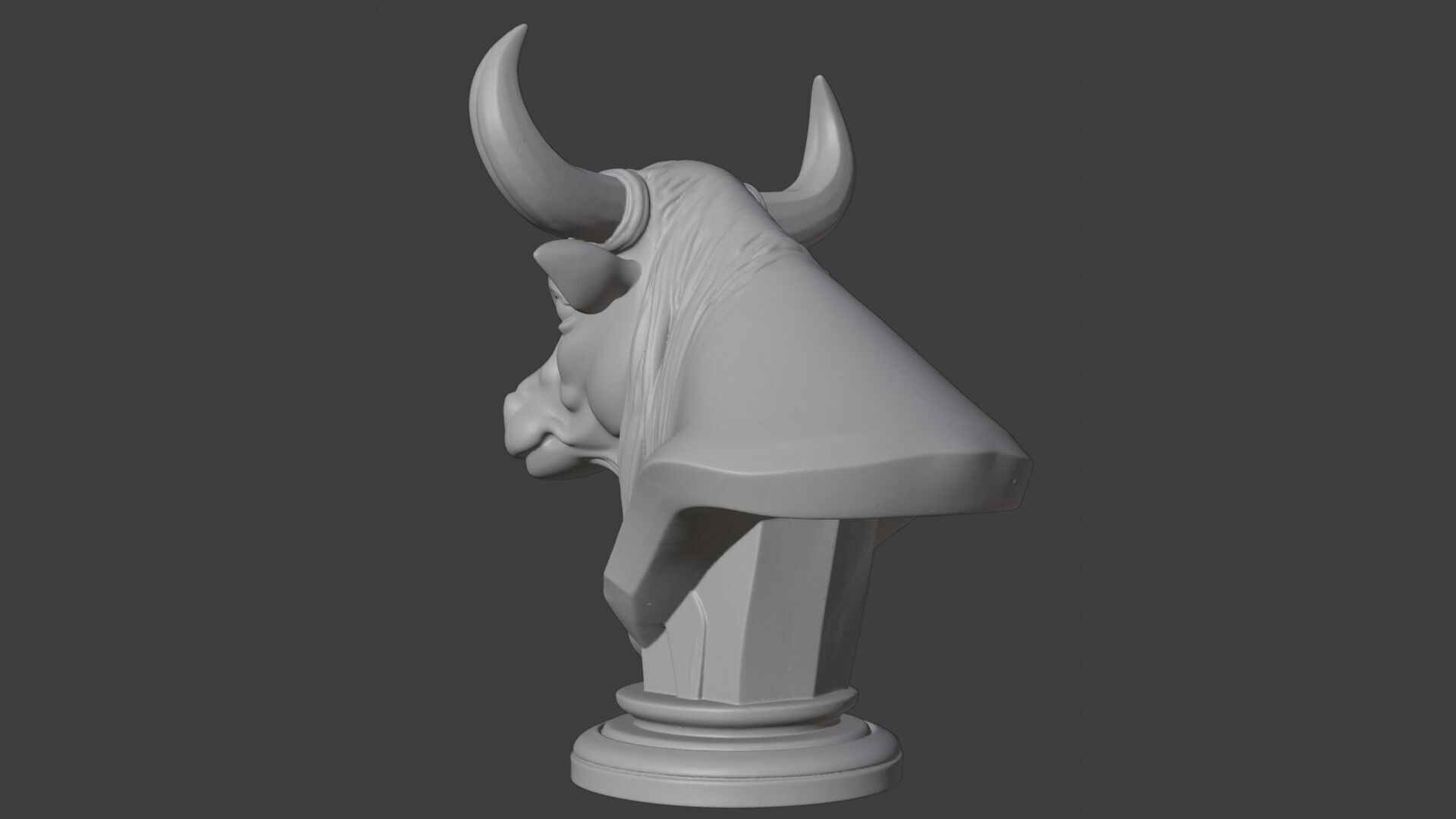 Bull Bust 3D STL Printable - 3D Model STL 3D print model_4
