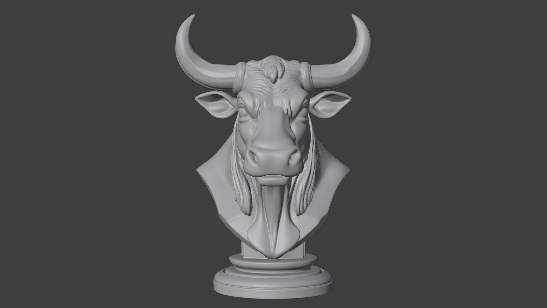Bull Bust 3D STL Printable - 3D Model STL 3D print model_2