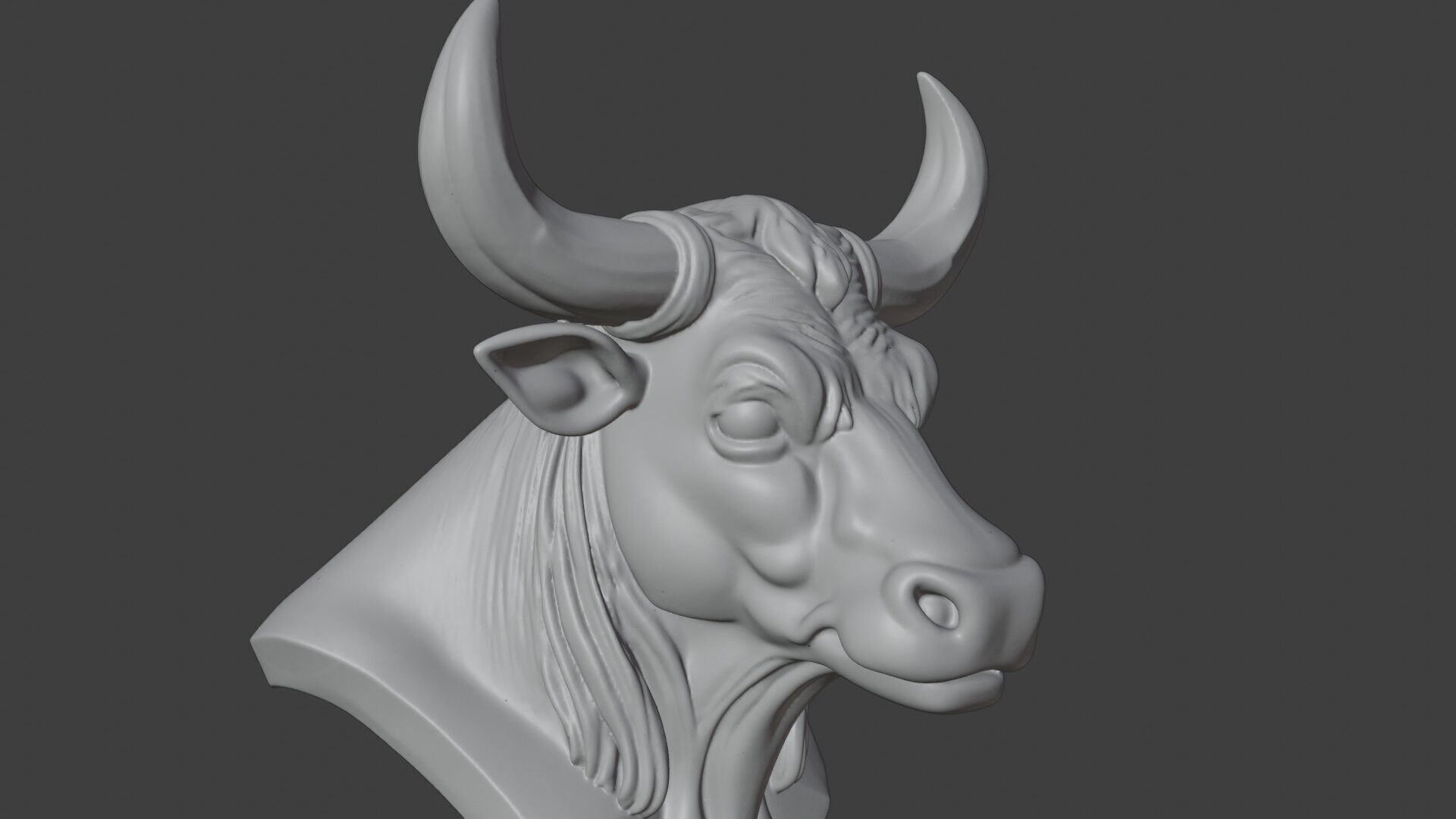 Bull Bust 3D STL Printable - 3D Model STL 3D print model_6