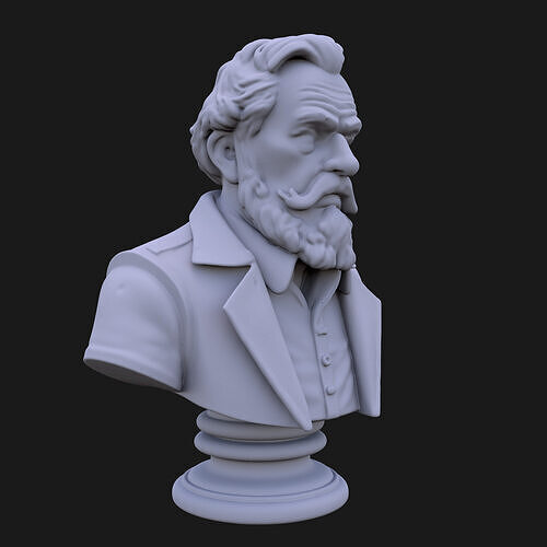 Gutenberg Bust 3D STL Printable - 3D Model STL 3D print model