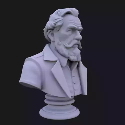 Gutenberg Bust 3D STL Printable - 3D Model STL