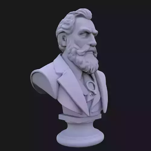 Gutenberg Bust 3D STL Printable - 3D Model STL