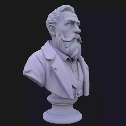 Gutenberg Bust 3D STL Printable - 3D Model STL