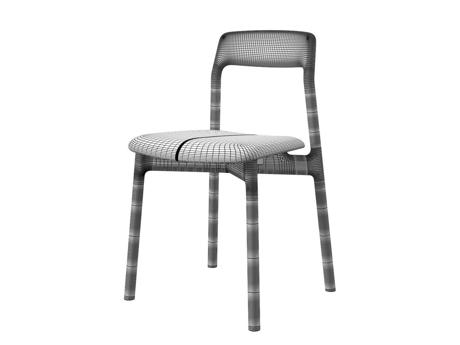 Korento Side Chair Upholstered 3D model_2