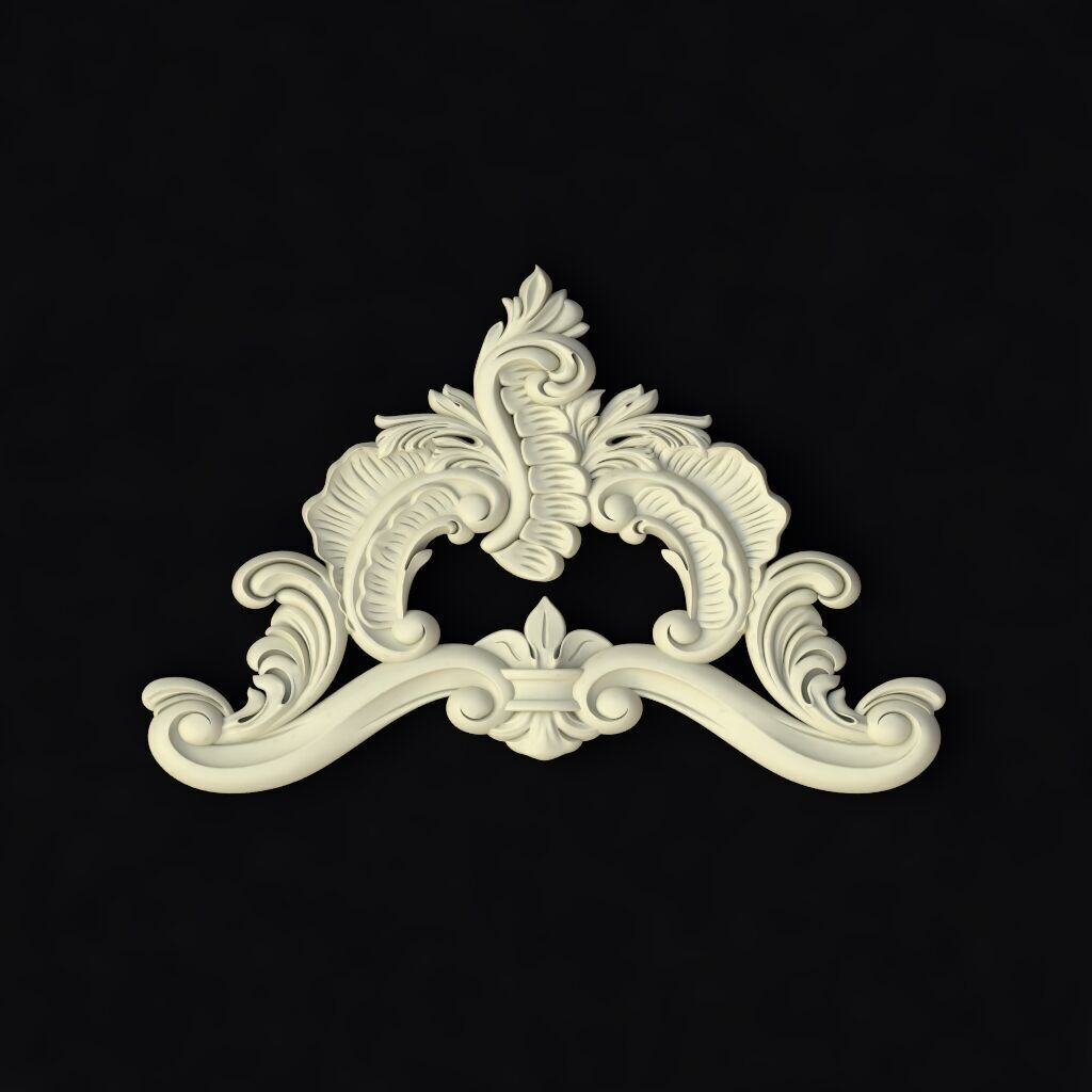 Central decor ornament for furniture 3D model_1