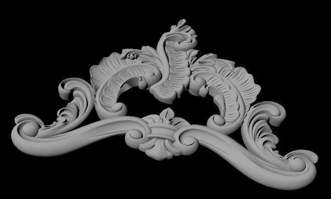 Central decor ornament for furniture 3D model_2