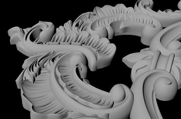 Central decor ornament for furniture 3D model_4