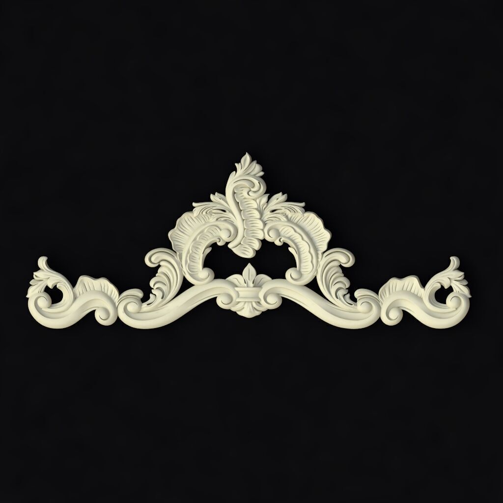 Central decor ornament for furniture 3D model_1