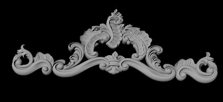 Central decor ornament for furniture 3D model_2